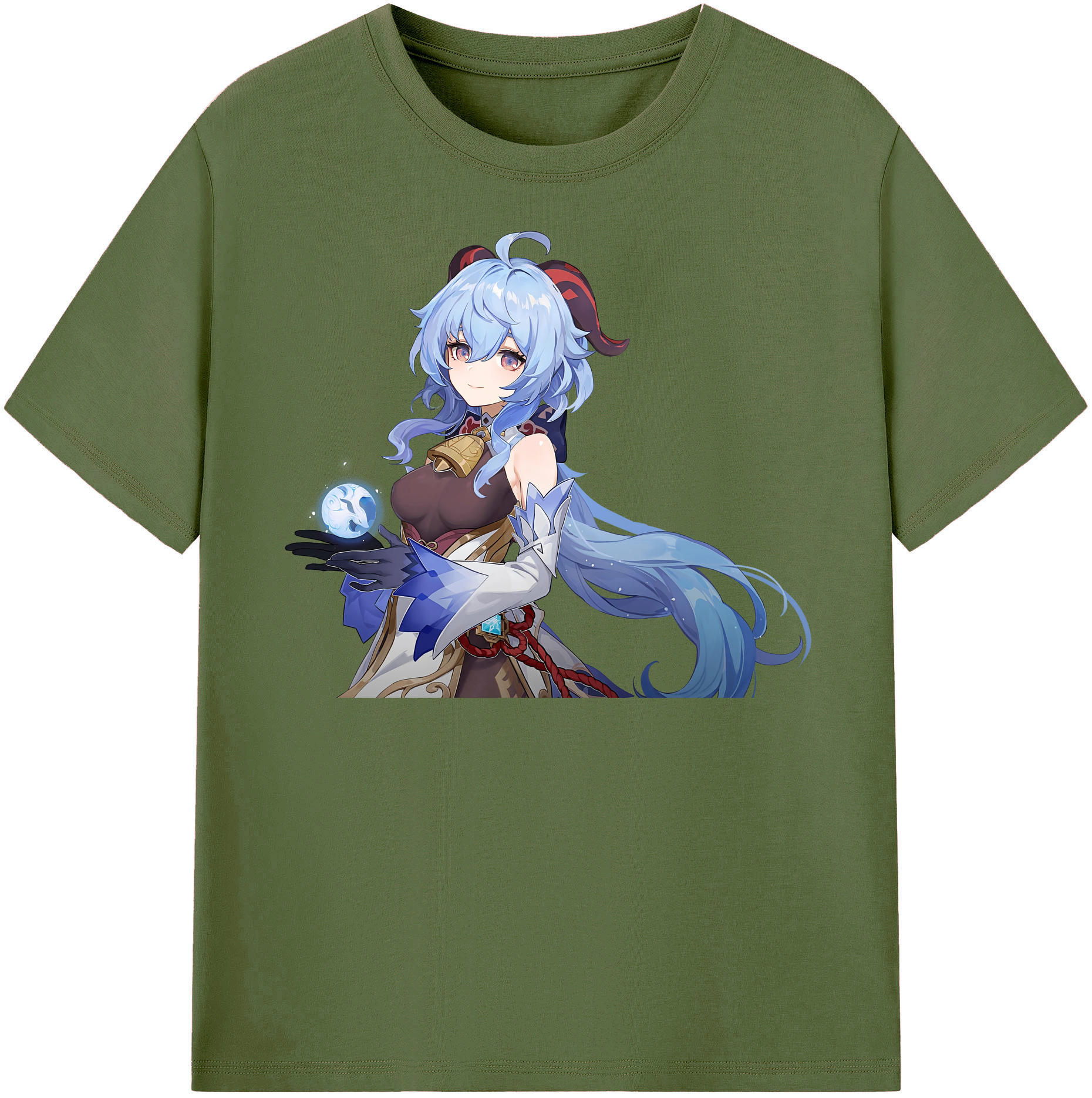 げんし神 甘雨 かんう genshin Ganyu 綿100％半袖Tシャツ（フロントプリント）